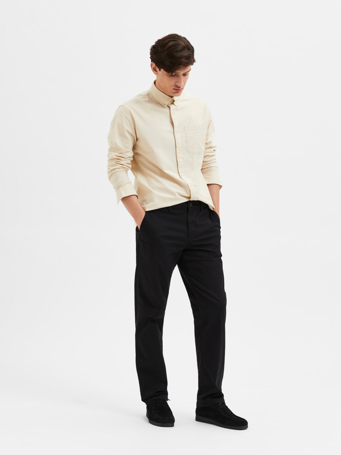 Straight New Miles Flex Chinos - Sort